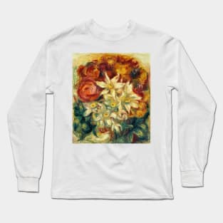 Bouquet of Daffodils and Roses by Auguste Renoir Long Sleeve T-Shirt